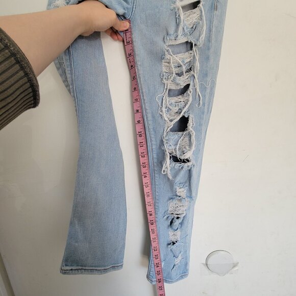 Pistola Revolve Blue Ripped Distressed Slim Fit Cotton Light Wash Denim Jeans 25 - Picture 6 of 10